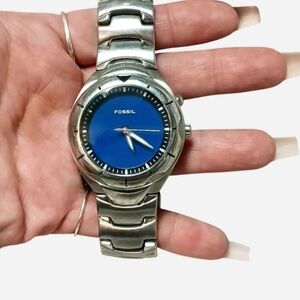 Vintage Fossil Blue Big Toc Color Change Watch
